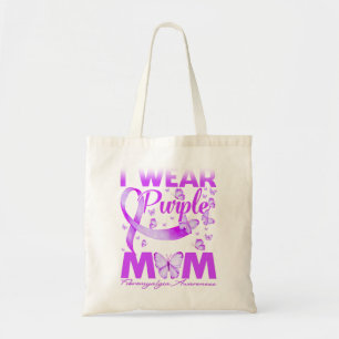I Wear Purple For My MOM Fibromyalgia Awareness Tote Bag