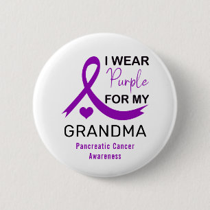 I Wear Purple For My Mom Grandma Cancer 6 Cm Round Badge