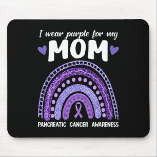 I Wear Purple For My Mom Pancreatic Cancer Rainbow Mouse Pad