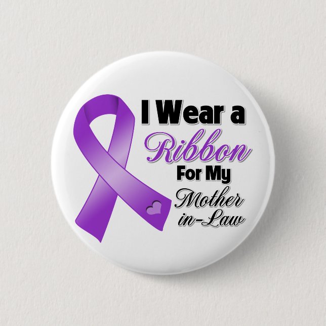 I Wear Purple For My Mother-in-Law 6 Cm Round Badge (Front)
