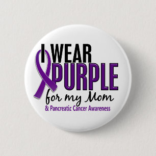 I Wear Purple For My Mum 10 Pancreatic Cancer 6 Cm Round Badge