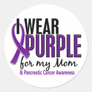 I Wear Purple For My Mum 10 Pancreatic Cancer Classic Round Sticker