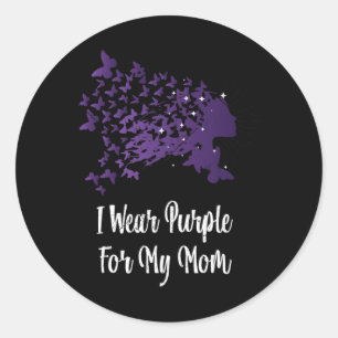 I Wear Purple For My Mum Alzheimerheimer Awareness Classic Round Sticker