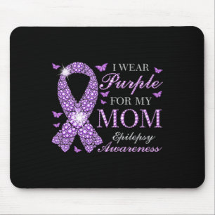 I Wear Purple For My Mum Epilepsy Awareness Purple Mouse Pad