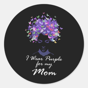 I Wear Purple For My Mum Family Support Heimerheim Classic Round Sticker