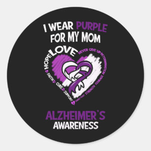 I Wear Purple For My Mum - Heimerheimer's Awarenes Classic Round Sticker