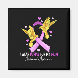 I Wear Purple For My Mum Heimerheimer's Awareness Magnet