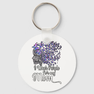 I Wear Purple For My Mum Heimers _1 Key Ring