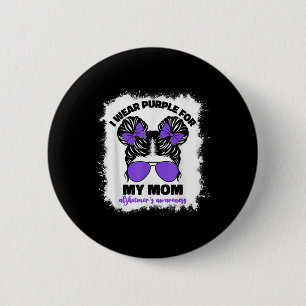 I Wear Purple For My Mum Heimers Awareness Heimer 6 Cm Round Badge