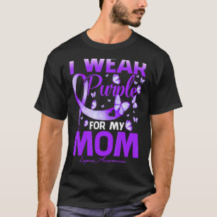 I Wear Purple For My Mum Lupus Awareness Butterfly T-Shirt