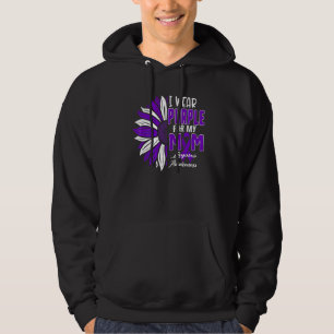 I Wear Purple For My Mum Lupus Awareness Ribbon Su Hoodie
