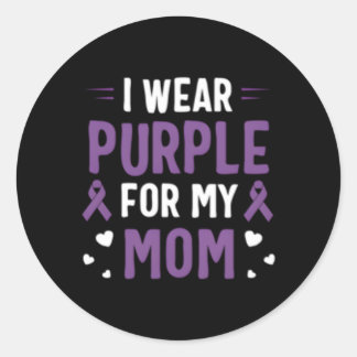 I Wear Purple For My Mum Pancreatic Cancer Awarene Classic Round Sticker