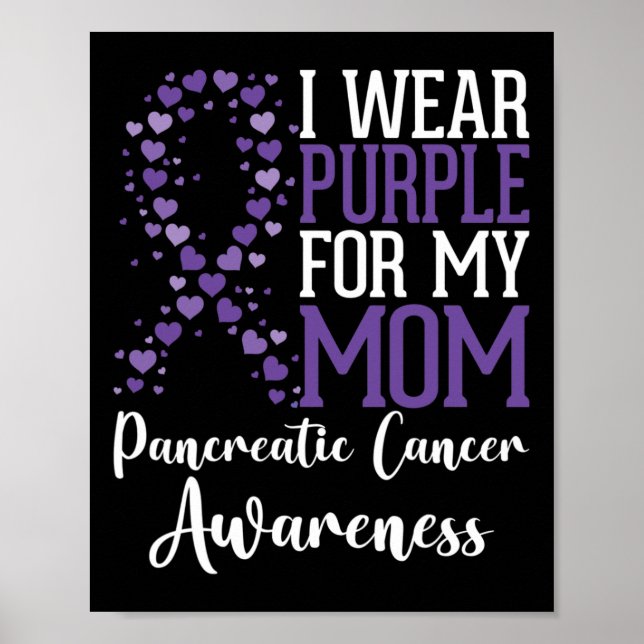 I wear Purple for my Mum Pancreatic Cancer Awarene Poster (Front)