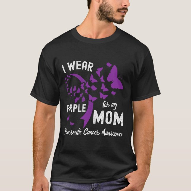 I wear Purple for my Mum Pancreatic Cancer Awarene T-Shirt (Front)