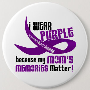I Wear Purple For My Mum’s Memories 33 6 Cm Round Badge