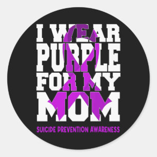 I Wear Purple For My Mum Suicide Prevention Awaren Classic Round Sticker