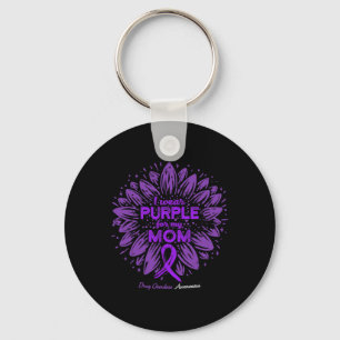 I Wear Purple For My Mum Sunflower Drug Overdose A Key Ring