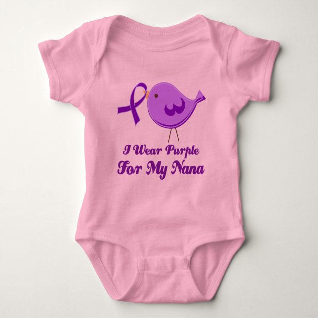 I Wear Purple For My Nana Baby Bodysuit (Front)