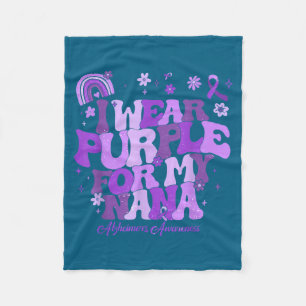 I wear purple for my nana dementia alzheimer's awa fleece blanket