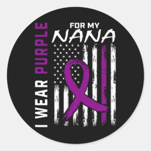 I Wear Purple For My Nana Pancreatic Cancer Awaren Classic Round Sticker