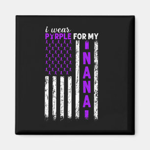 I Wear Purple For My Nana Pancreatic Cancer Usa Fl Magnet