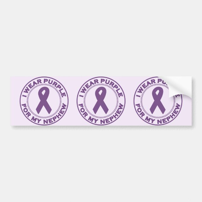 I Wear Purple For My Nephew Bumper Sticker (Front)