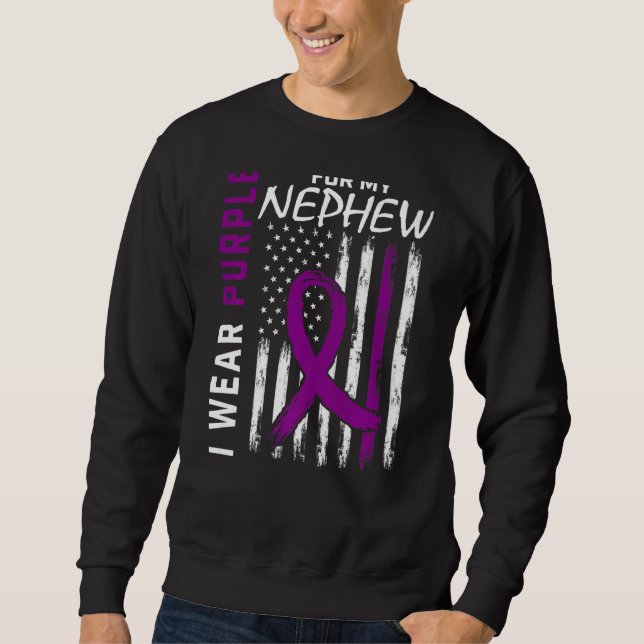 I Wear Purple For My Nephew Epilepsy Awareness Ame Sweatshirt (Front)