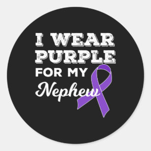 I Wear Purple For My Nephew Epilepsy Awareness Day Classic Round Sticker