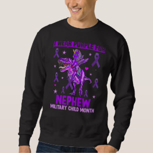 I Wear Purple For My Nephew Military Kids Child Mo Sweatshirt