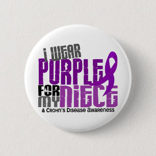 I Wear Purple For My Niece 6 Crohn’s Disease Cm Round Badge
