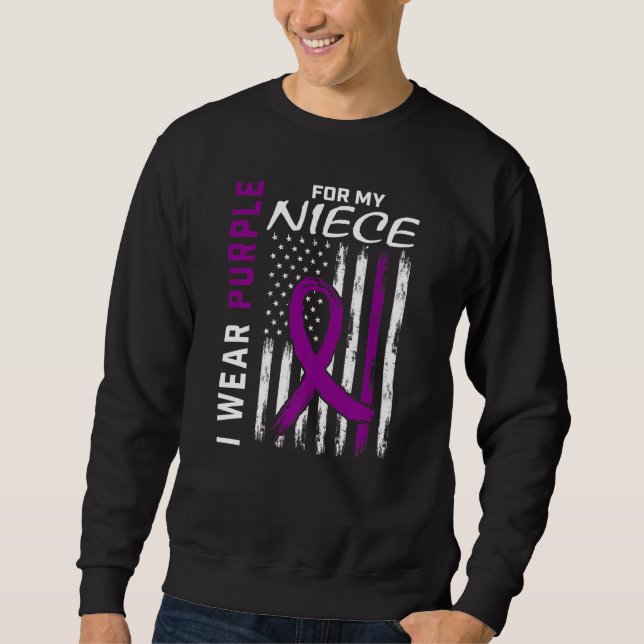 I Wear Purple For My Niece Epilepsy Awareness Amer Sweatshirt (Front)