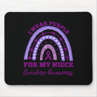 I Wear Purple For My Niece Overdose Awareness Rain Mouse Pad