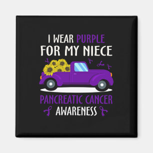 I Wear Purple For My Niece Pancreatic Cancer Aware Magnet