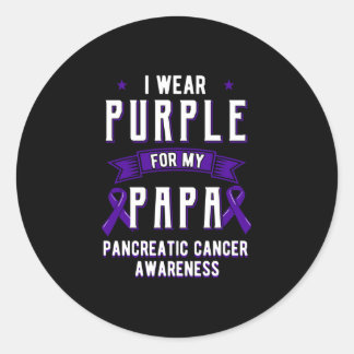 I Wear Purple For My Papa Classic Round Sticker