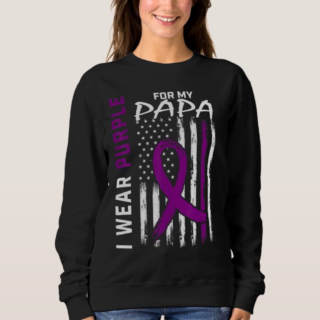 I Wear Purple For My Papa Epilepsy Awareness Ameri Sweatshirt (Front)