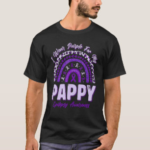 I Wear Purple For My Pappy Epilepsy Awareness Rain T-Shirt