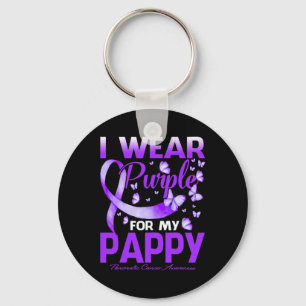 I Wear Purple For My Pappy Pancreatic Cancer Aware Key Ring