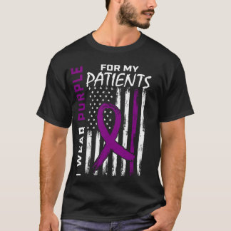 I Wear Purple For My Patients Alzheimers Awareness T-Shirt
