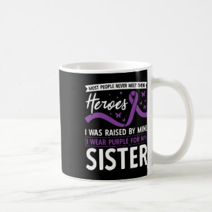 I Wear Purple For My Sister Heroes Pancreatic Canc Coffee Mug