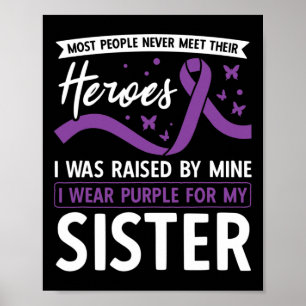 I Wear Purple For My Sister Heroes Pancreatic Canc Poster