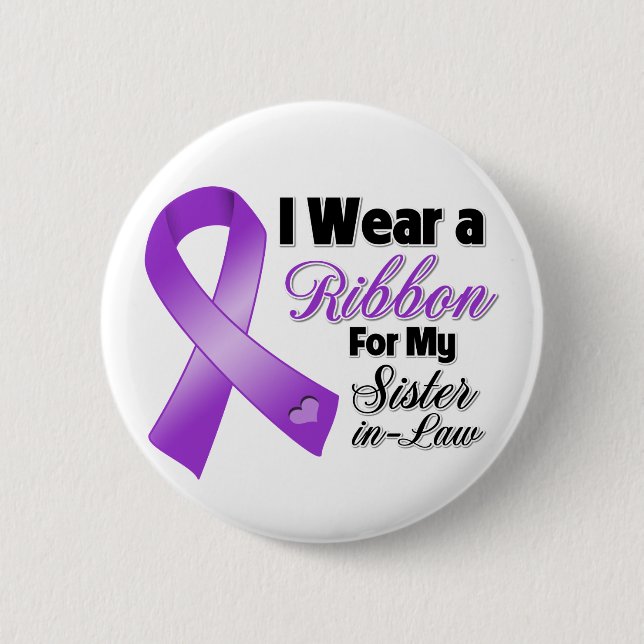 I Wear Purple For My Sister-in-Law 6 Cm Round Badge (Front)