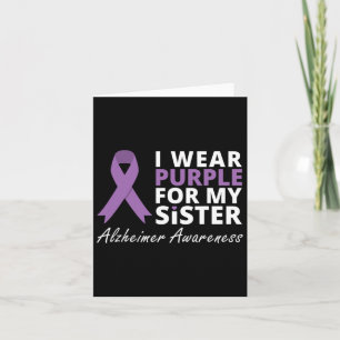 I Wear Purple For My Sister Ribbon Family Love Card