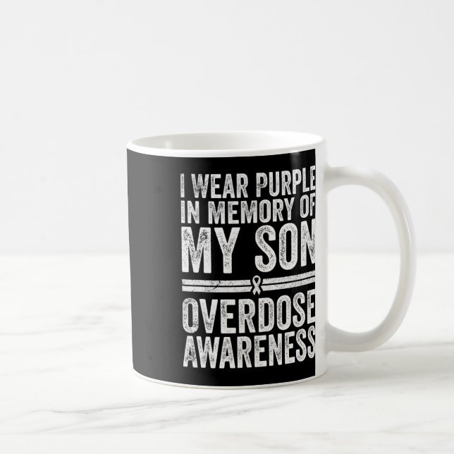 I Wear Purple For My Son Drug Overdose  Coffee Mug (Right)
