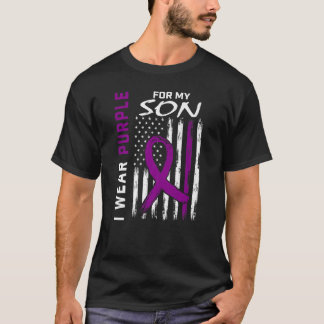 I Wear Purple For My Son Epilepsy Awareness Americ T-Shirt