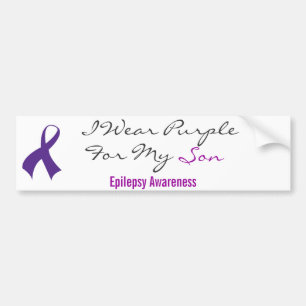 I Wear Purple For My Son Epilepsy Awareness Bumper Sticker