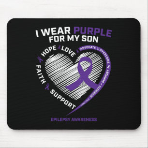 I Wear Purple For My Son Epilepsy Awareness Gifts  Mouse Pad