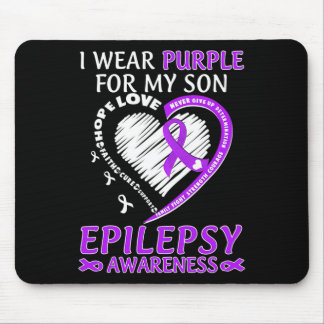 I Wear Purple For My Son Epilepsy Awareness Purple Mouse Pad