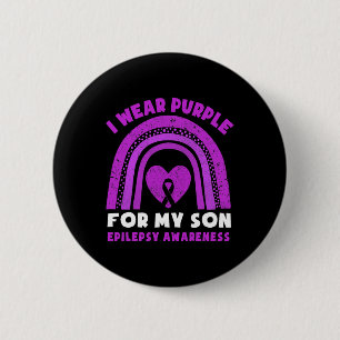 I Wear Purple For My Son Epilepsy Awareness Rainbo 6 Cm Round Badge