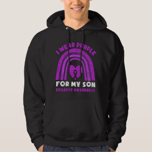 I Wear Purple For My Son Epilepsy Awareness Rainbo Hoodie