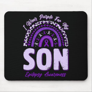 I Wear Purple For My Son Epilepsy Awareness Rainbo Mouse Pad